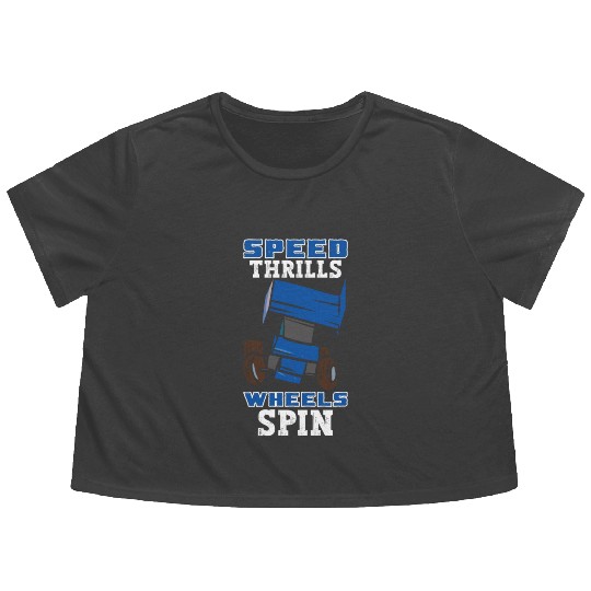 Sprint Car Mom Dirt Track Racing Racing Race Day Flowy Cropped Tees