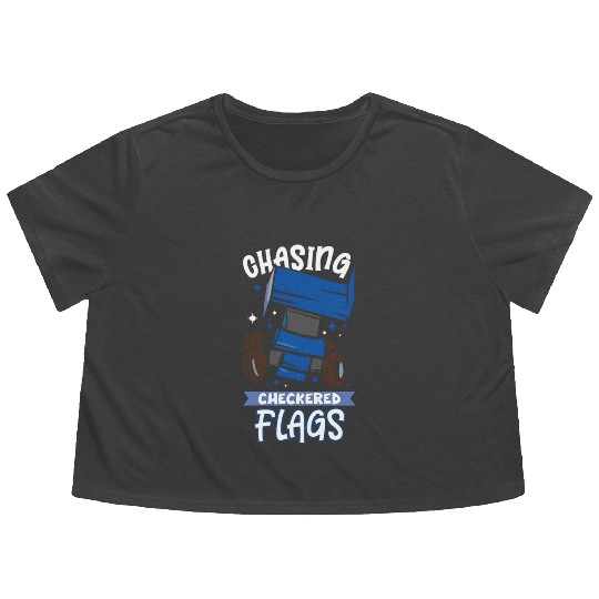 Sprint Car Mom Dirt Track Racing Racing Race Day Flowy Cropped Tees