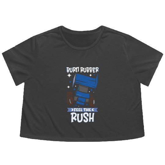 Sprint Car Mom Dirt Track Racing Racing Race Day Flowy Cropped Tees