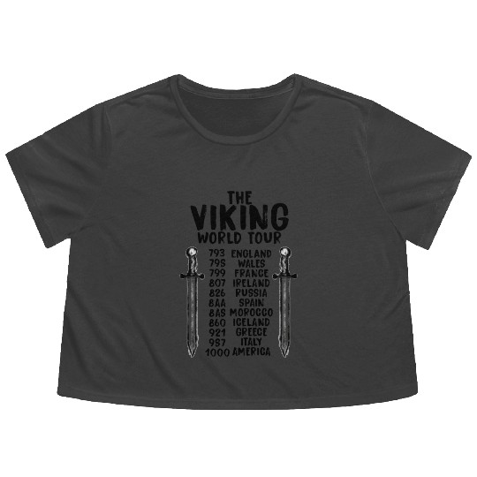 The Viking World Tour Flowy Cropped Tees