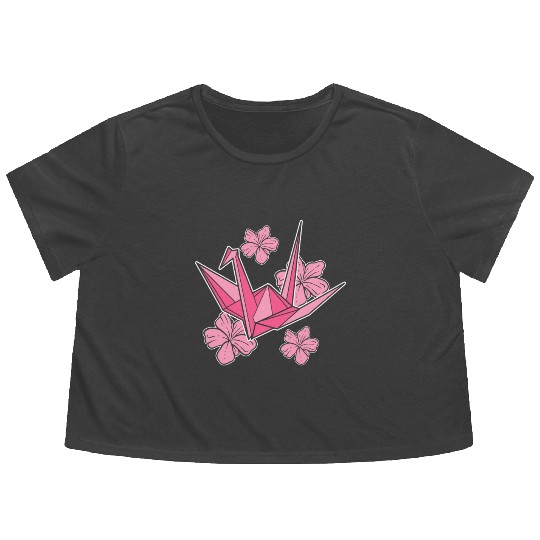 Sakura Origami Artisan Flowy Cropped Tees