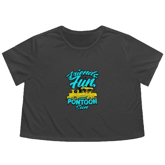 Friends, fun, and pontoon sun - Pontoon Flowy Cropped Tees