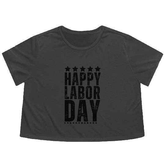Happy labor Day weekend Flowy Cropped Tees