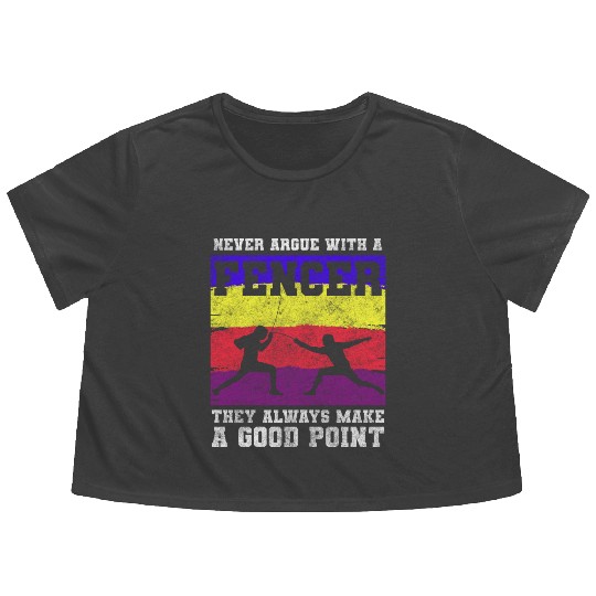 Fencing Sport Sport Sport Fencing Sword Fighting Flowy Cropped Tees