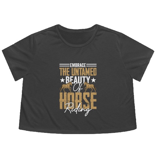 Embrace The Untamed Beauty Of Horse Riding Horseba Flowy Cropped Tees