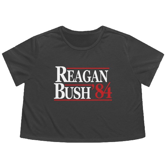 Reagan Bush 1984 V2 Flowy Cropped Tees
