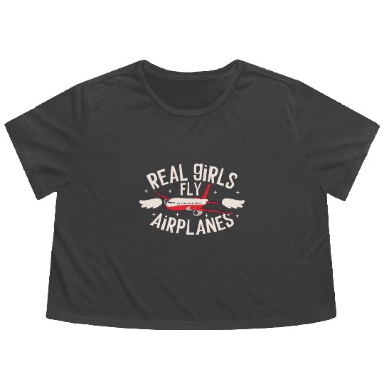 Pilot Aviation Airplane Airline Future Pilots Flowy Cropped Tees