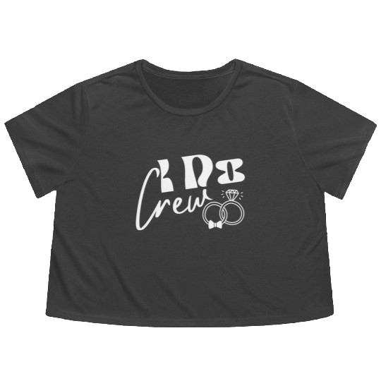 I Do Crew Bride Groom Party for Games Wedding Flowy Cropped Tees