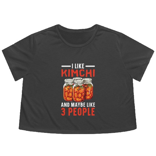 Kimchi Lover Korean Cuisine Spicy Food South Korea Flowy Cropped Tees
