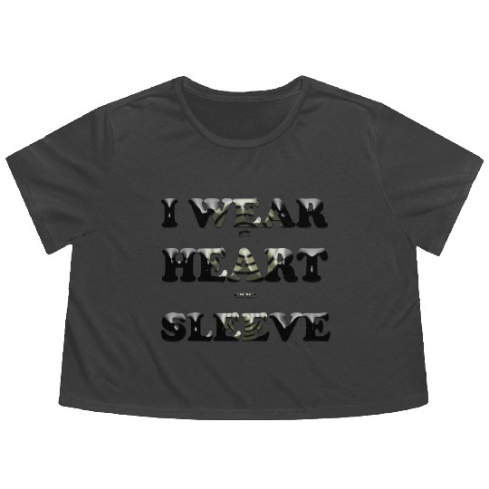 I wear my heart on my sleeve design Flowy Cropped Tees gift