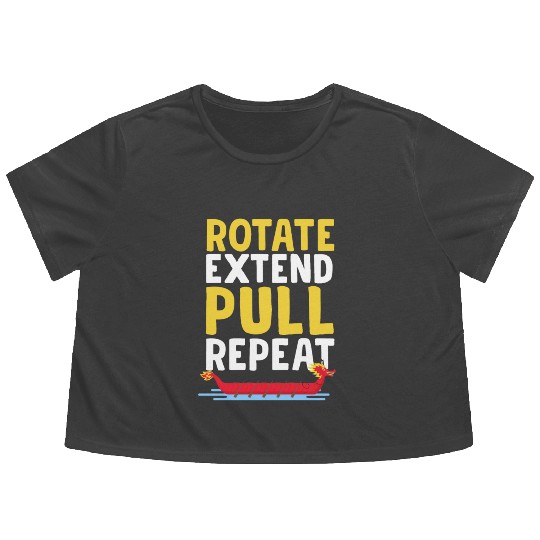 Funny Dragon Boat Racing Paddle Flowy Cropped Tees