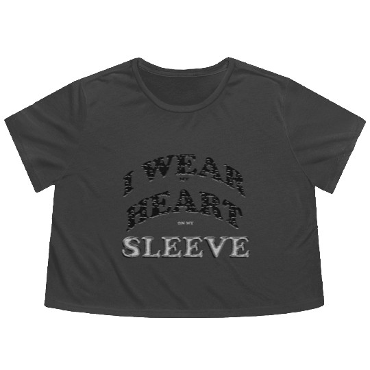 I wear my heart on my sleeve cute design gift Flowy Cropped Tees