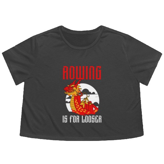 Funny Dragon Boat Racing Paddle Flowy Cropped Tees