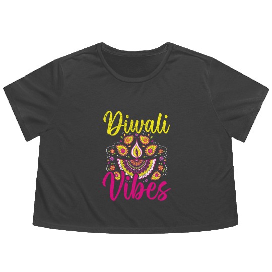Happy Diwali Diwali Festival Indian Hindu Hinduism Flowy Cropped Tees