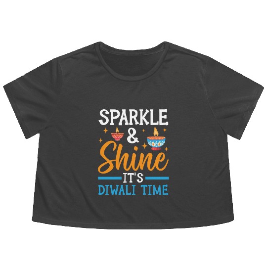 Happy Diwali Diwali Festival Indian Hindu Hinduism Flowy Cropped Tees