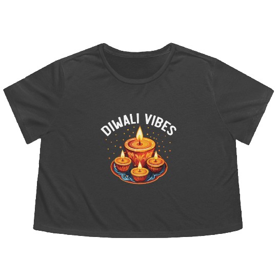 Happy Diwali Diwali Festival Indian Hindu Hinduism Flowy Cropped Tees