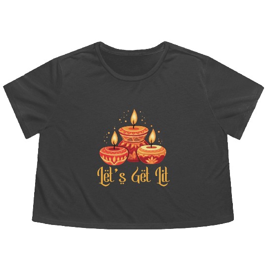 Happy Diwali Diwali Festival Indian Hindu Hinduism Flowy Cropped Tees