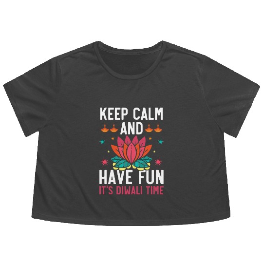 Happy Diwali Diwali Festival Indian Hindu Hinduism Flowy Cropped Tees