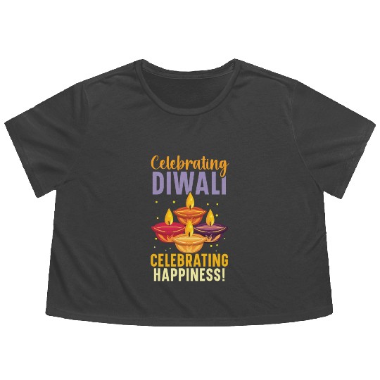 Happy Diwali Diwali Festival Indian Hindu Hinduism Flowy Cropped Tees