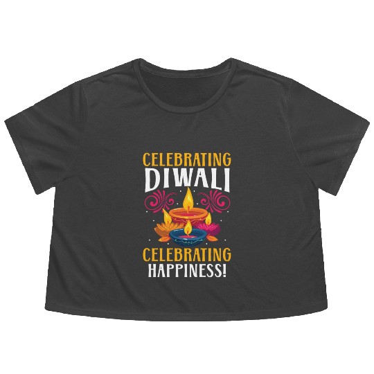 Happy Diwali Diwali Festival Indian Hindu Hinduism Flowy Cropped Tees