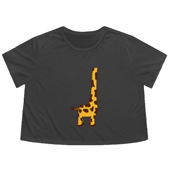 Funny Giraffe Without Head Cool Halloween Costume Flowy Cropped Tees