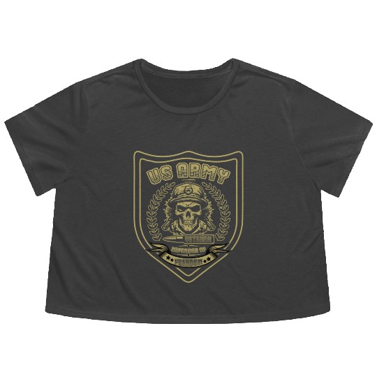 US Army Veteran Defender of Freedom Flowy Cropped Tees