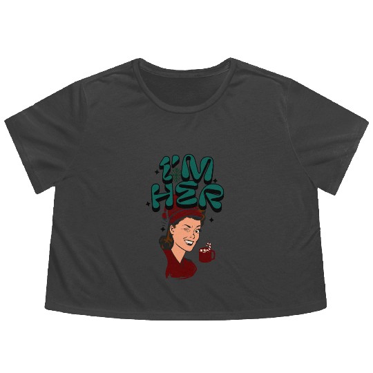 Im Her! Christmas/ Mrs. Claus design Flowy Cropped Tees
