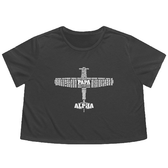 Aviation Alphabet For Pilots Flowy Cropped Tees