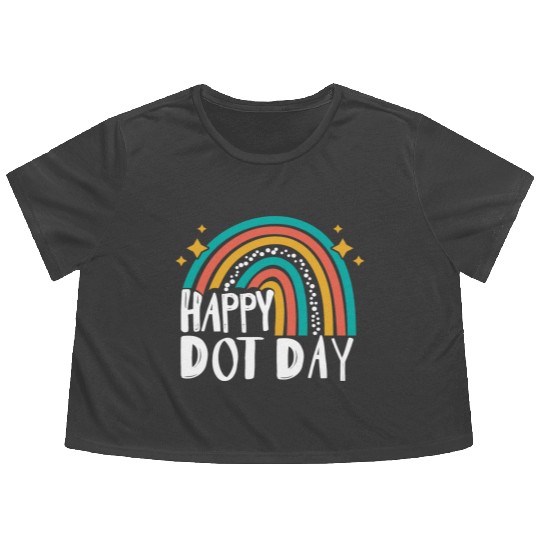 Happy Dot Day Rainbow Polka Dot International Flowy Cropped Tees