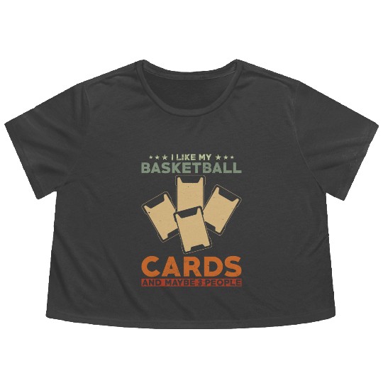 Basketball Trading Card Collector Quote Flowy Cropped Tees