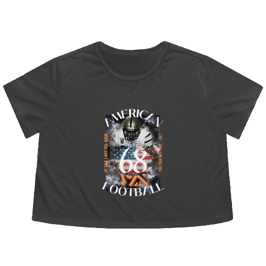 American football quaterback Flowy Cropped Tees
