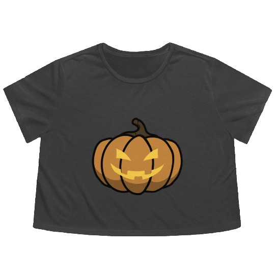 Jack O Lantern Flowy Cropped Tees