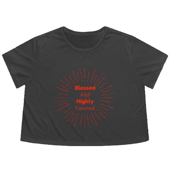 Blessed and Highly Favored Scarlet Flowy Cropped Tees