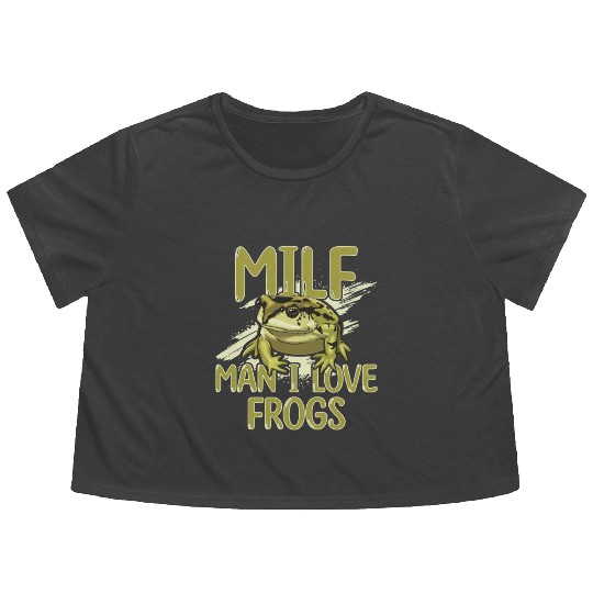 MILF Man I Love Frogs Flowy Cropped Tees
