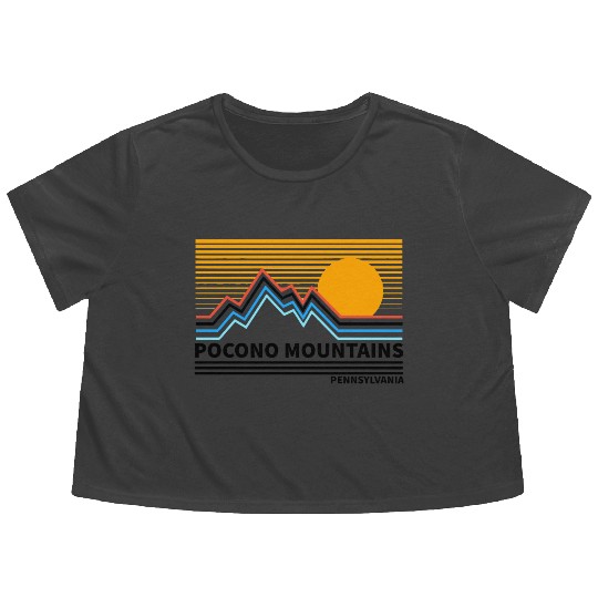 Pocono Mountains Pennsylvania Vintage Retro Hiking Flowy Cropped Tees
