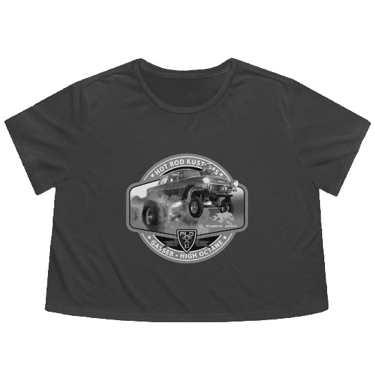 Hot Rod Gasser BW Flowy Cropped Tees