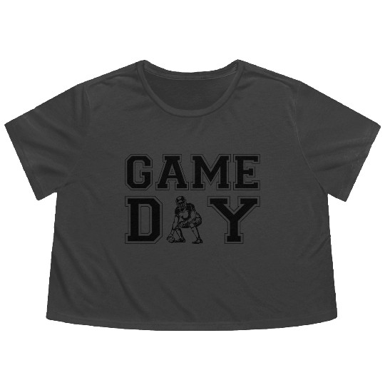 Game Day for Men Women Football Sunday Funday Flowy Cropped Tees