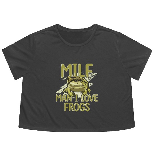 MILF Man I Love Frogs Flowy Cropped Tees