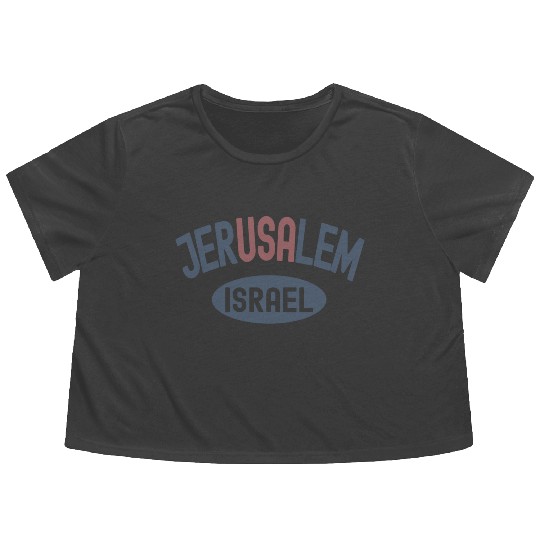 Usa Jerusalem Israel Flowy Cropped Tees