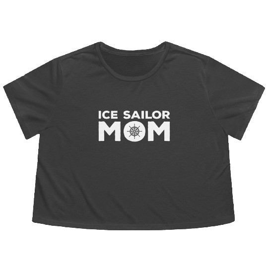 Funny Ice Sailor Mom Flowy Cropped Tees Women