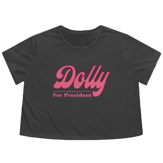 Dolly Parton For President Election Flowy Cropped Tees