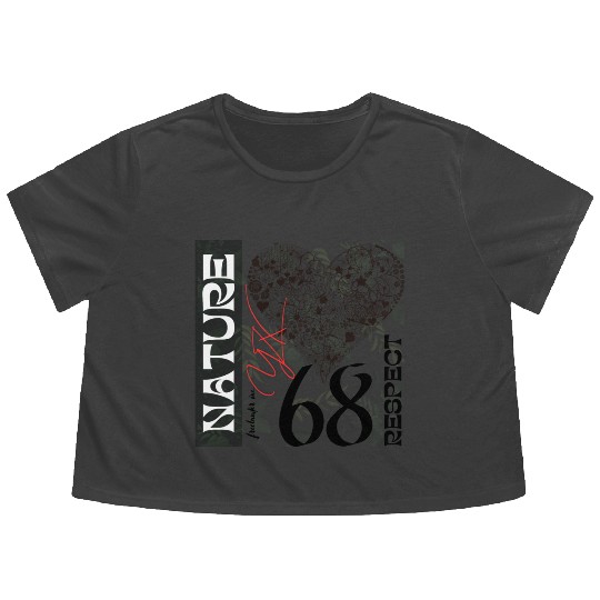 Heart, respect nature Flowy Cropped Tees