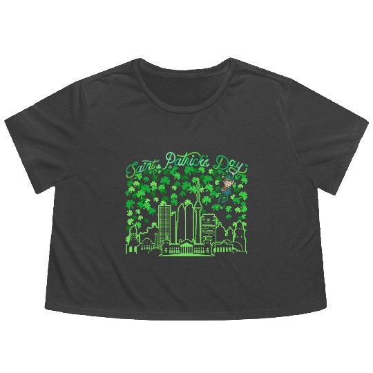 Saint Patrick's Day Berlin Germany Flowy Cropped Tees