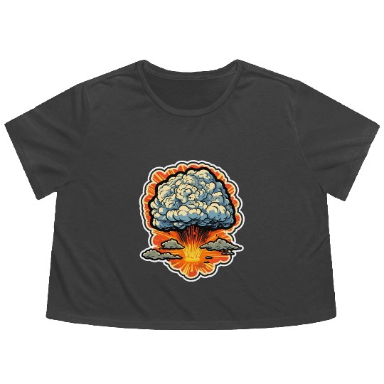 Explosion Fireworks Pyrotechnics Flowy Cropped Tees