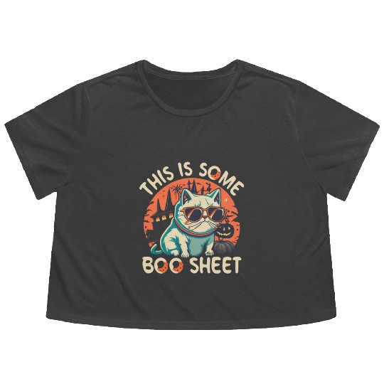 This is Boo Sheet Halloween Ghost Flowy Cropped Tees