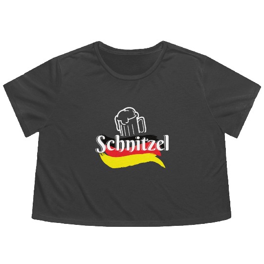 Schnitzel Germany Food Flowy Cropped Tees