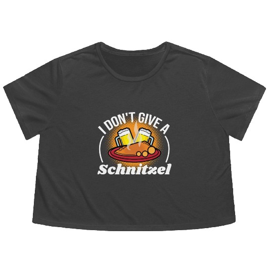 I Dont Give A Schnitzel Germany Food Flowy Cropped Tees