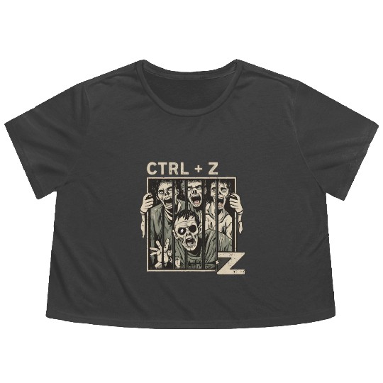 Ctrl z zombies for halloween gift Flowy Cropped Tees