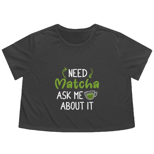 Green Tea Lover Japanese Matcha Latte Drink Matcha Flowy Cropped Tees