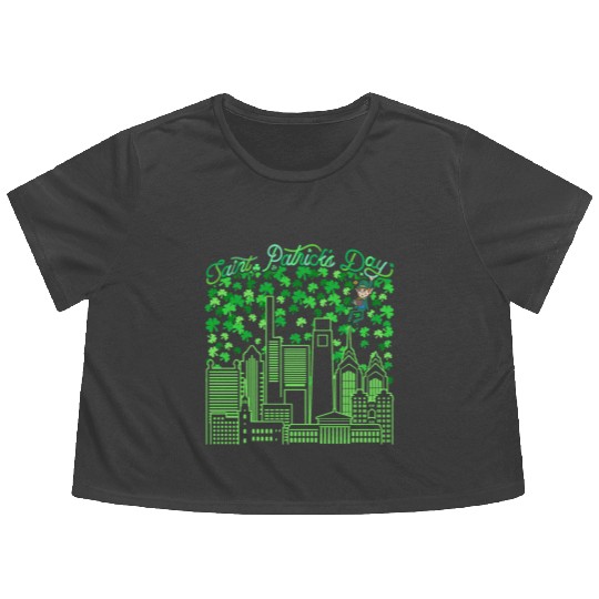 Saint Patrick's Day Philadelphia Pennsylvania Flowy Cropped Tees
